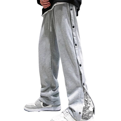 Casual men's sports pants with side buttons Chic and Style