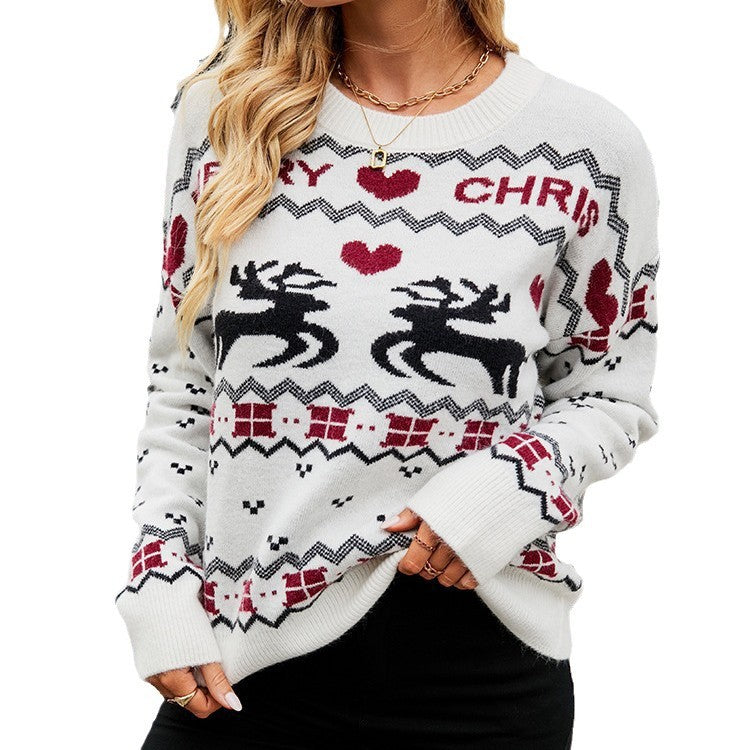 Pulls de Noël pour femmes avec un motif de renne festif et un design tricot moderne Chic und Stil