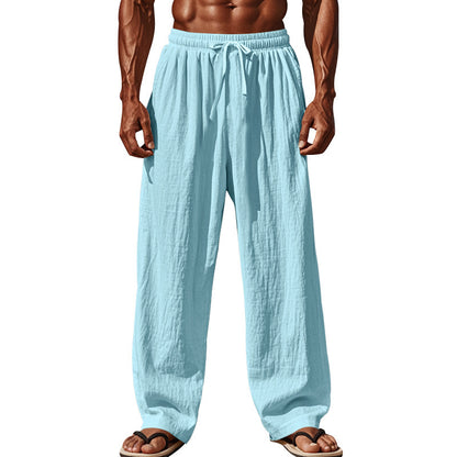 Light beach pants for men with elastic waistband and handy side pockets Chic and Style