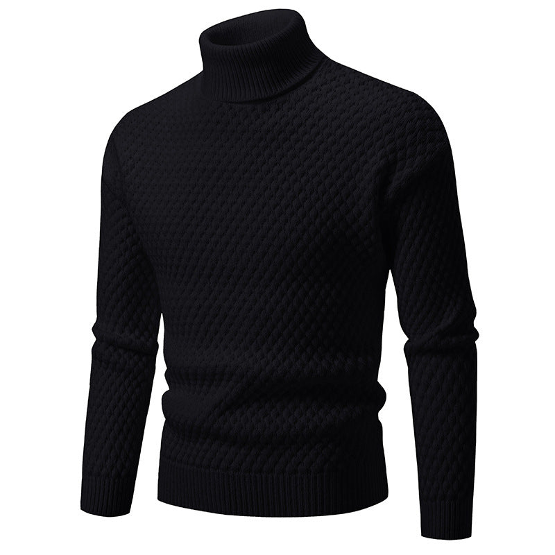 Pull à col roulé masculin à la surface texturée Chic und Stil