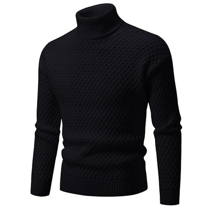 Pull à col roulé masculin à la surface texturée Chic und Stil