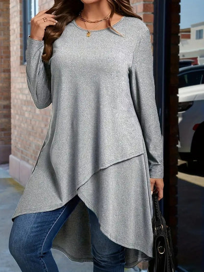 Asymmetrical long sleeve t-shirt for women with a chic and stylish cut