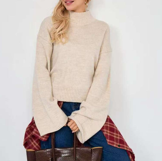 Pull-over en tricot pour femmes avec une coupe décontractée et des manches volumineuses Chic und Stil