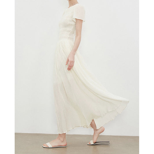 Robe maxi fluide pour femme avec manches à volants Chic und Stil