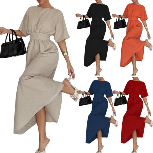 Robe midi élégante pour femmes avec décolleté dans le dos et rubans à nœud Chic und Stil
