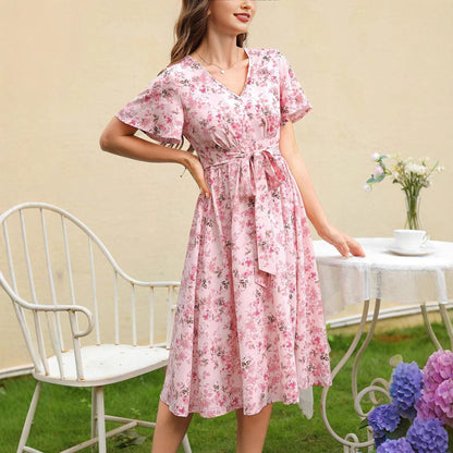 Femmes fleurs robe portefeuille Chic und Stil