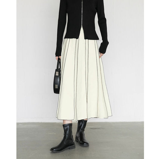 Ensemble robe maxi coupe décontractée et haut à manches-ballons pour femmes Chic und Stil
