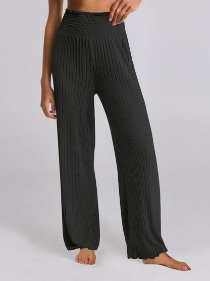 Chic and Style Wide Ribbed Palazzo Pants for Women