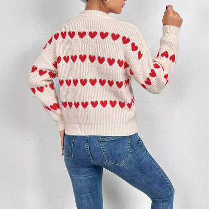 Pull en tricot pour femmes avec motif en forme de cœur Chic und Stil