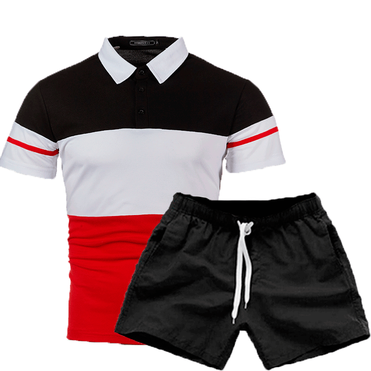 Men's polo set and swim shorts with modern Chic and Style accents