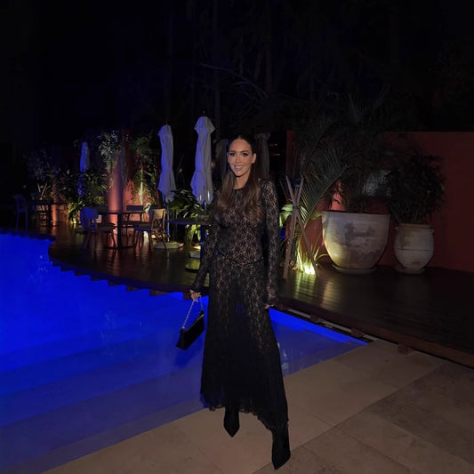 Dames Robe en dentelle à manches longues Chic und Stil