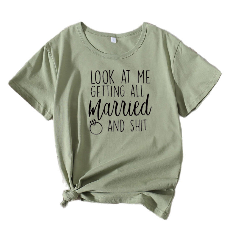 Dames Décontracté Mariage Humor T-shirt Chic und Stil
