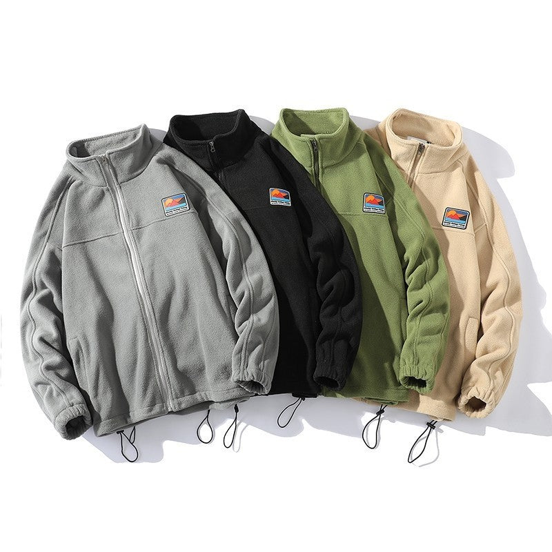 Men's fleece jacket with high collar and practical pockets Chic and Style