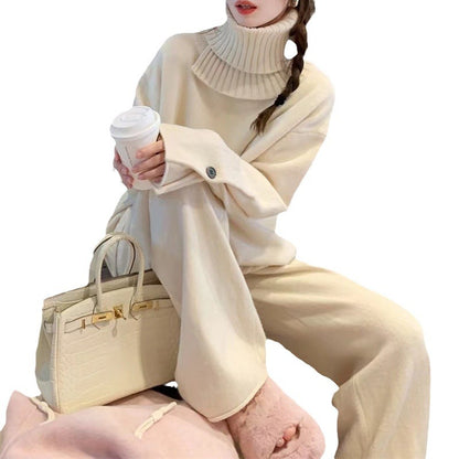 Pull en tricot confortable pour femmes avec col montant et détails d'épaules Chic und Stil