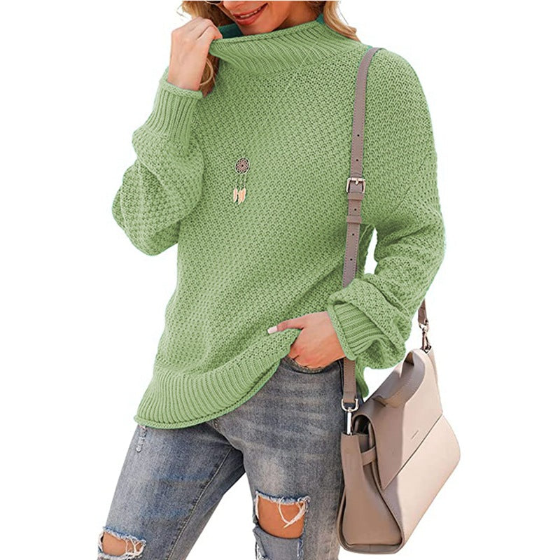 Pull en grosse maille pour femmes avec col montant et surface texturée Chic und Stil