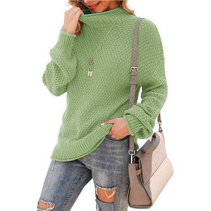 Pull en grosse maille pour femmes avec col montant et surface texturée Chic und Stil