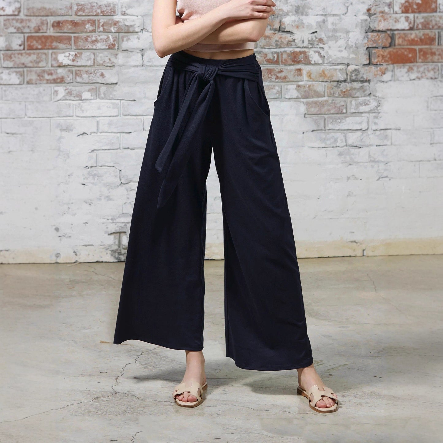 Women Comfortable and Stylish Wide Leg Pants with Waist Belt Chic and Style