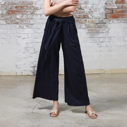Women Comfortable and Stylish Wide Leg Pants with Waist Belt Chic and Style