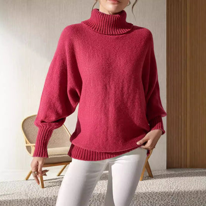 Pull à col roulé féminin à coupe décontractée et motif de mailles texturé Chic und Stil
