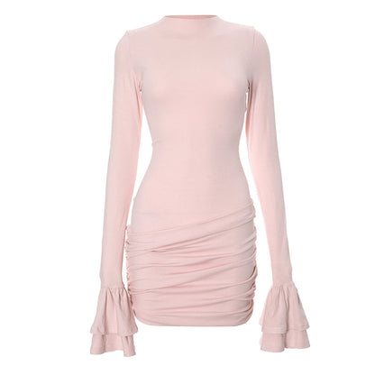Robe courte ajustée pour femme avec des manches volumineuses et des fronces Chic und Stil