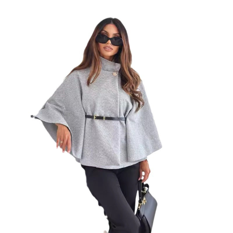Dames élégante blouse cape avec ceinture ajustable Chic und Stil