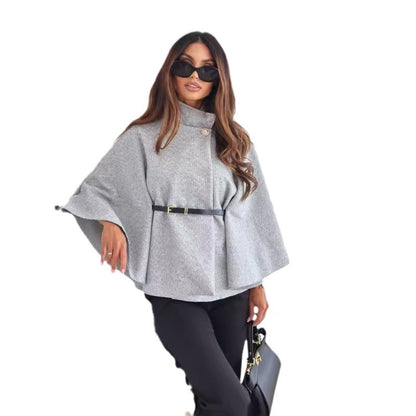 Dames élégante blouse cape avec ceinture ajustable Chic und Stil