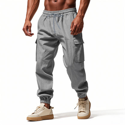 Pantalon cargo confortable pour hommes avec une taille élastique et des poches latérales pratiques Chic und Stil