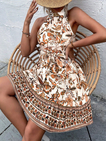 Femme Collier Fleurs Robe d'été Chic und Stil