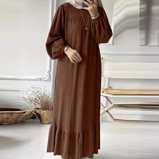 Robe maxi pour dames en mélange de coton léger Chic und Stil