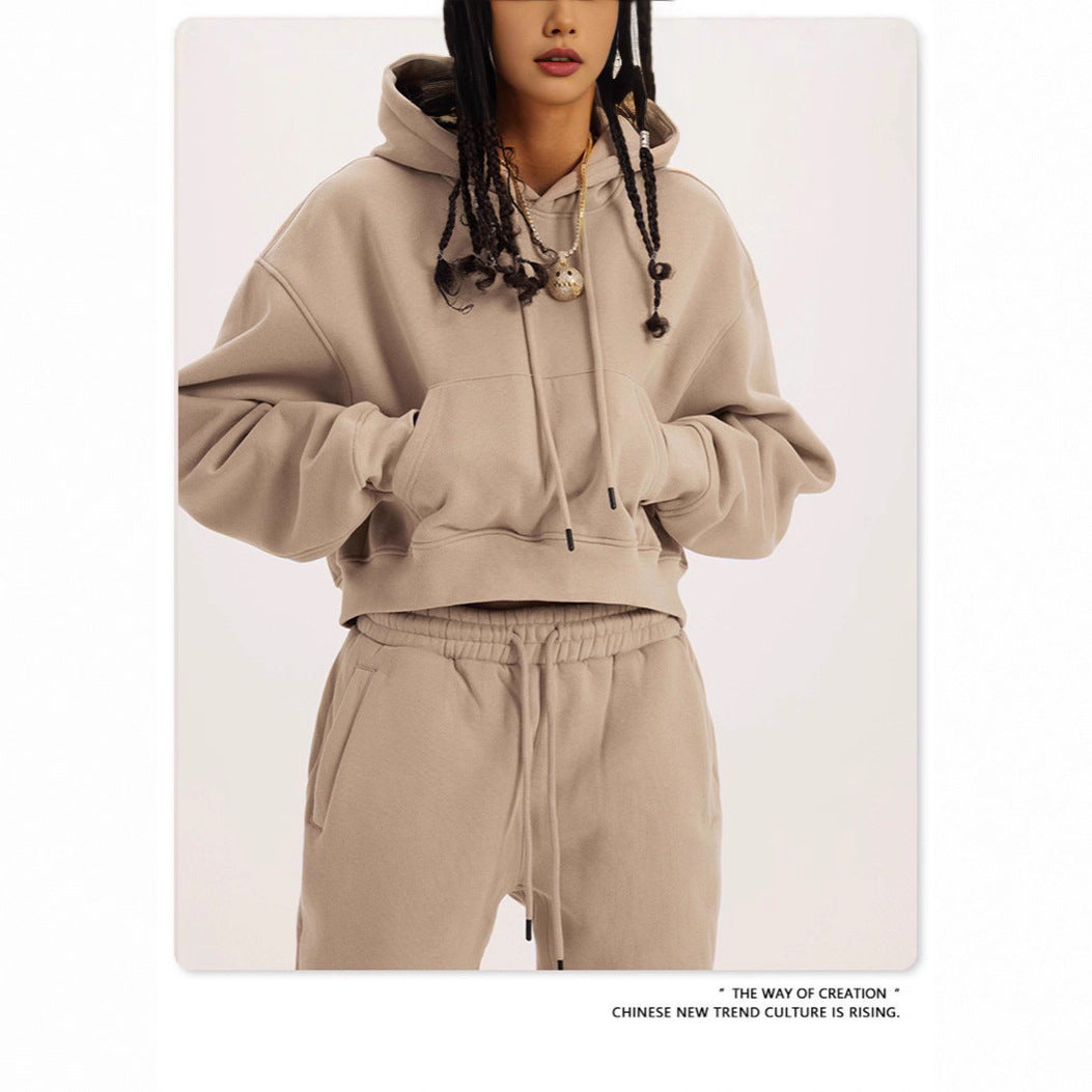 Chic and Style short hoodie set and jogger pants for women