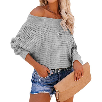 Pull décontracté pour femmes avec un design sans épaules et un motif en tricot texturé Chic und Stil