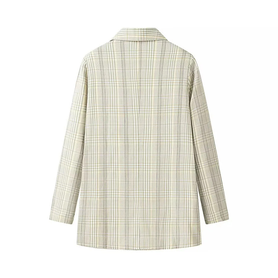 Dames élégante blazer à carreaux Chic und Stil