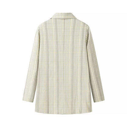 Dames élégante blazer à carreaux Chic und Stil