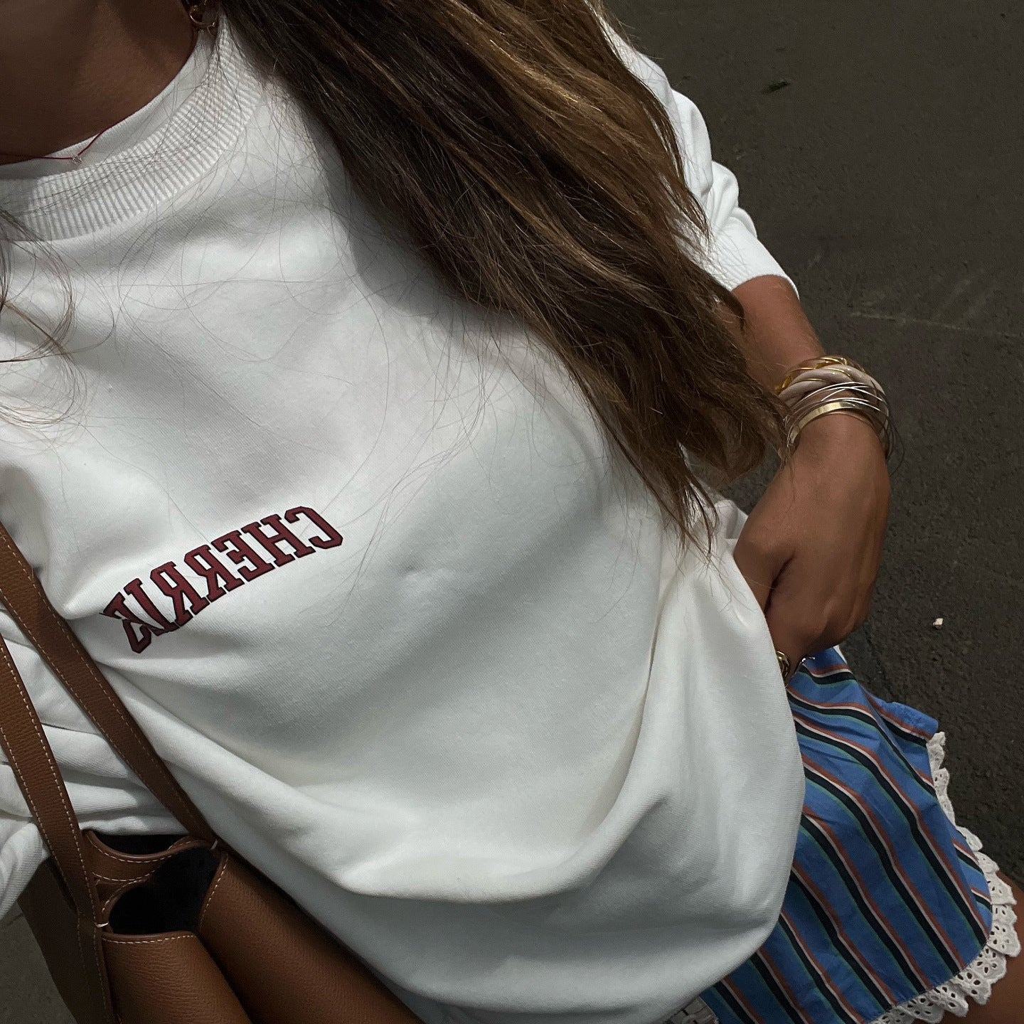 Pull femme décontracté avec motif de fruit créatif Chic und Stil