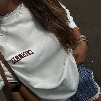 Pull femme décontracté avec motif de fruit créatif Chic und Stil