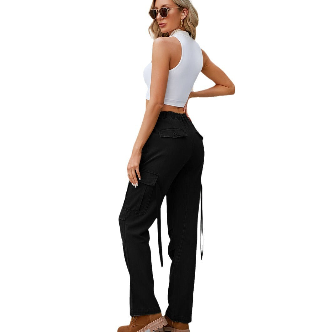 Women's High Waist Utility Cargo Pants with Practical Pockets Chic und Stil