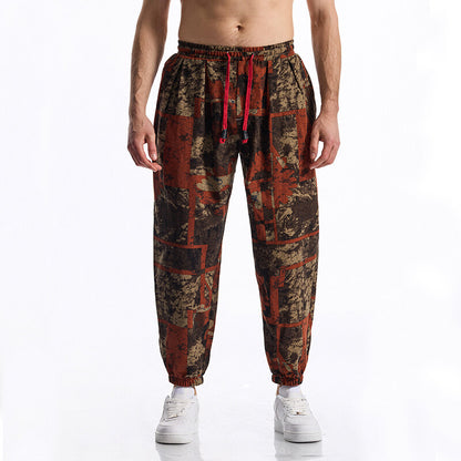 Men's leisure pants with a chic floral design