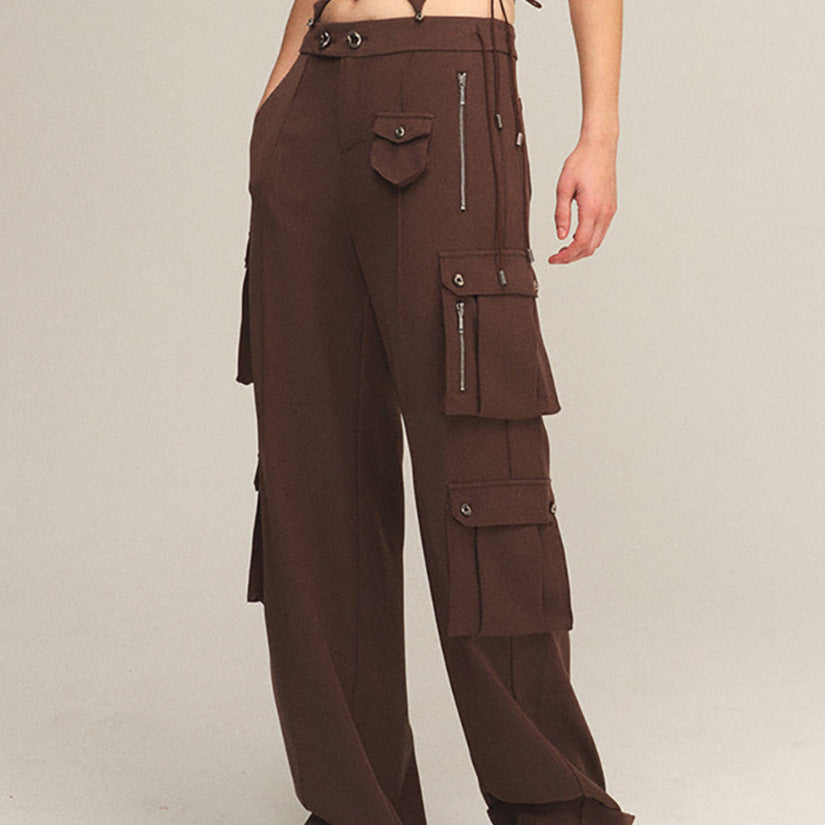 Women Cargo Pants with Stylish Laced Design and Practical Pockets Chic and Style