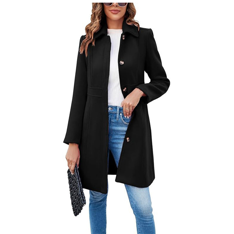 Classic wool coat for women with a trendy cut and functional details Chic and Style