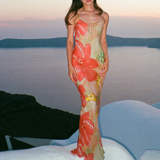 Robe Maxi Brodée Florale Chic und Stil