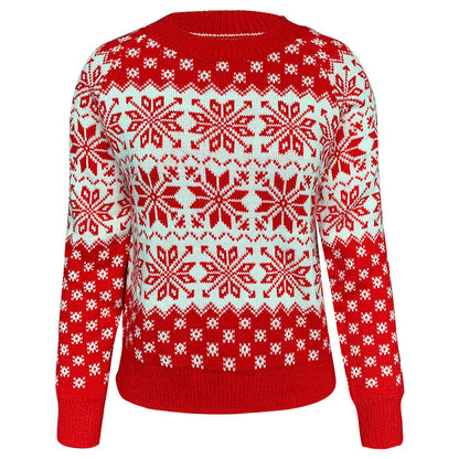Pull en tricot de Noël pour femmes avec motif de flocons de neige festif Chic und Stil