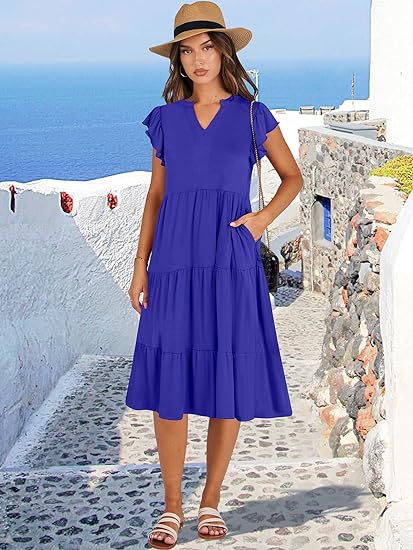 Robe de loisir pour femmes avec des détails en volants et des poches Chic und Stil