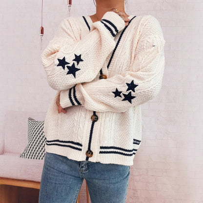 Dames gilet confortable en tricot avec applications d'étoiles et détails modernes Chic und Stil