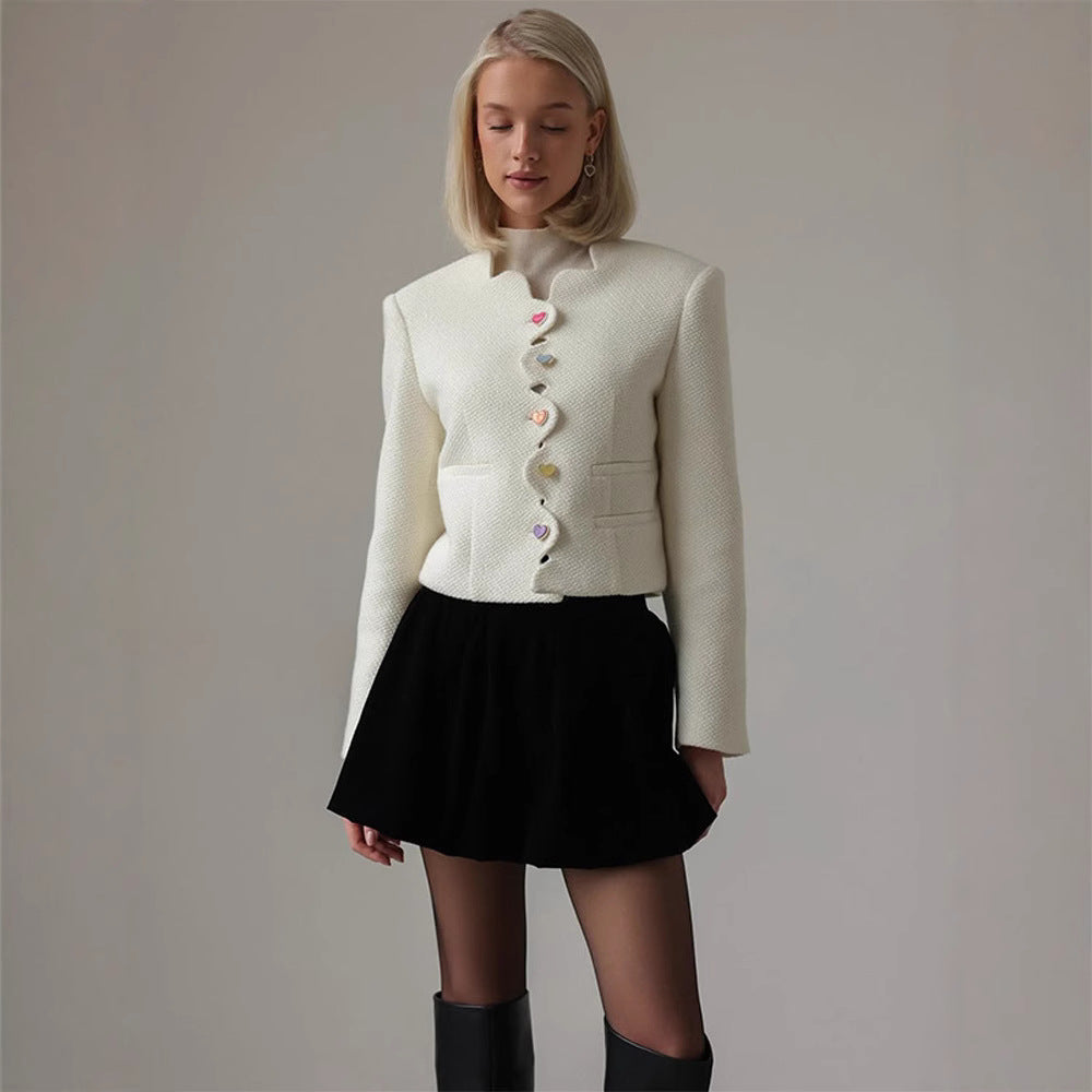 Dames elegante structure jacket met gekleurde knopen Chic und Stil