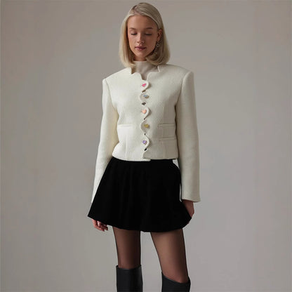 Dames elegante structure jacket met gekleurde knopen Chic und Stil