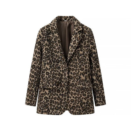 Elegant leopard blazer jacket for women Chic and Style