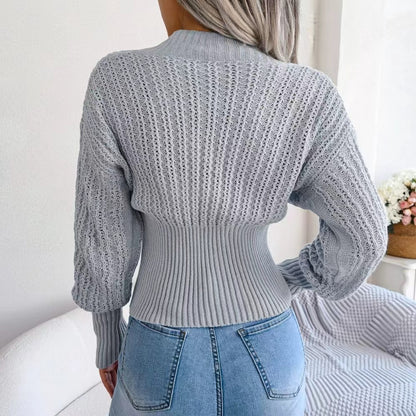 Pull en tricot pour femmes avec décolleté en V et fine structure de mailles Chic und Stil