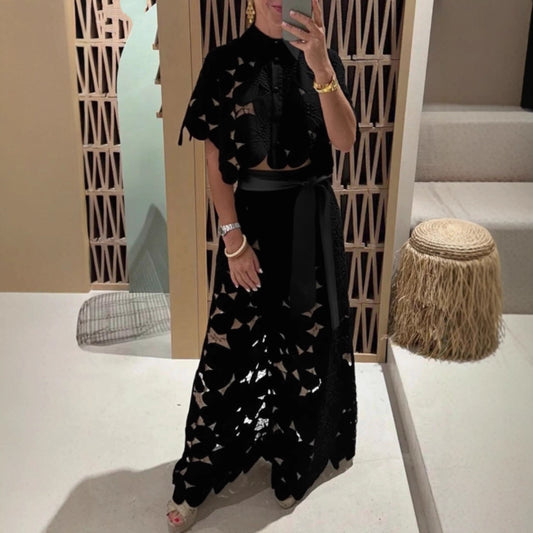 Chemisier féminin léger avec dentelle florale et coupe ample Chic und Stil