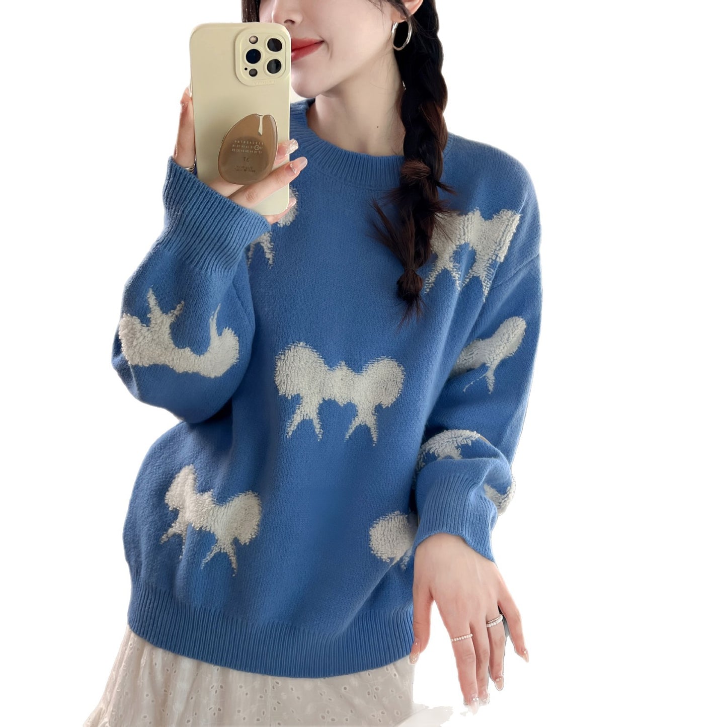 Pull en tricot douillet pour femmes avec motif ludique Chic und Stil