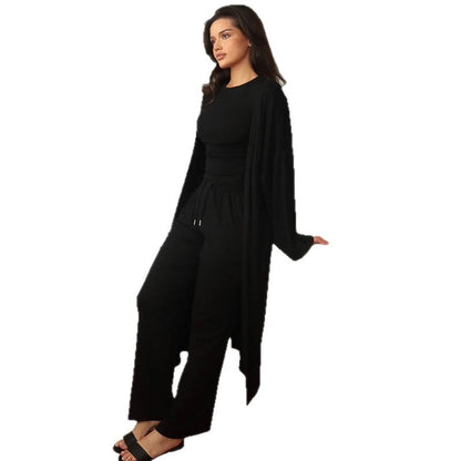 Women's loungewear set with open jacket and wide pants Chic and Style